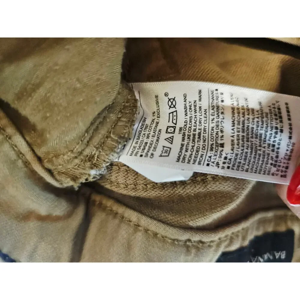 Banana Republic Athletic Fit Traveler Jeans Kahki Tan Brown Men's 34x34 4234